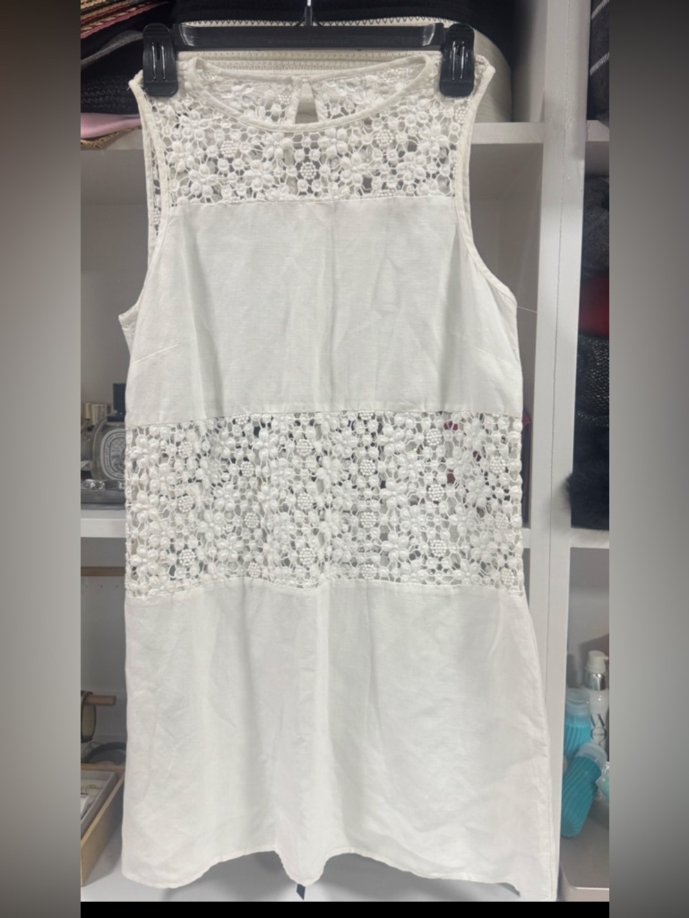 White linen beach cover dress - Picture 3 of 4